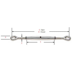 Johnson Marine Eye-to-Eye Stainless T-316 Tubular Turnbuckle 3/8-24
