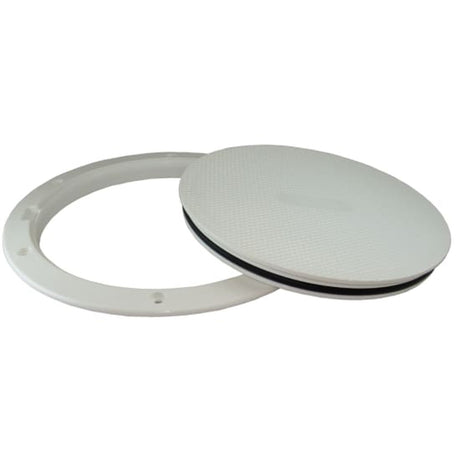 Beckson 6" Pry-Out Smooth Deck Plate White