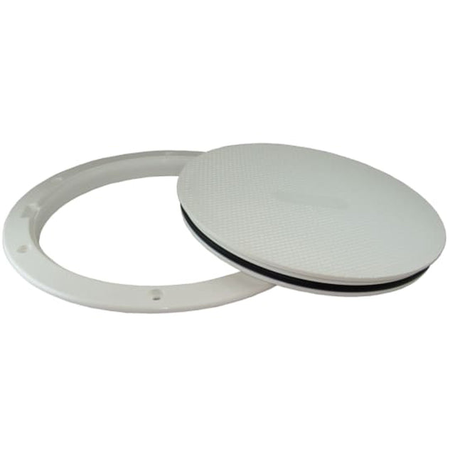 Beckson 6" Pry-Out Smooth Deck Plate White