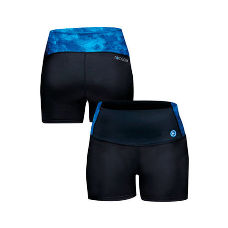 Rooster Womens High Waist Sports Shorts (Sea Grass, Azure)