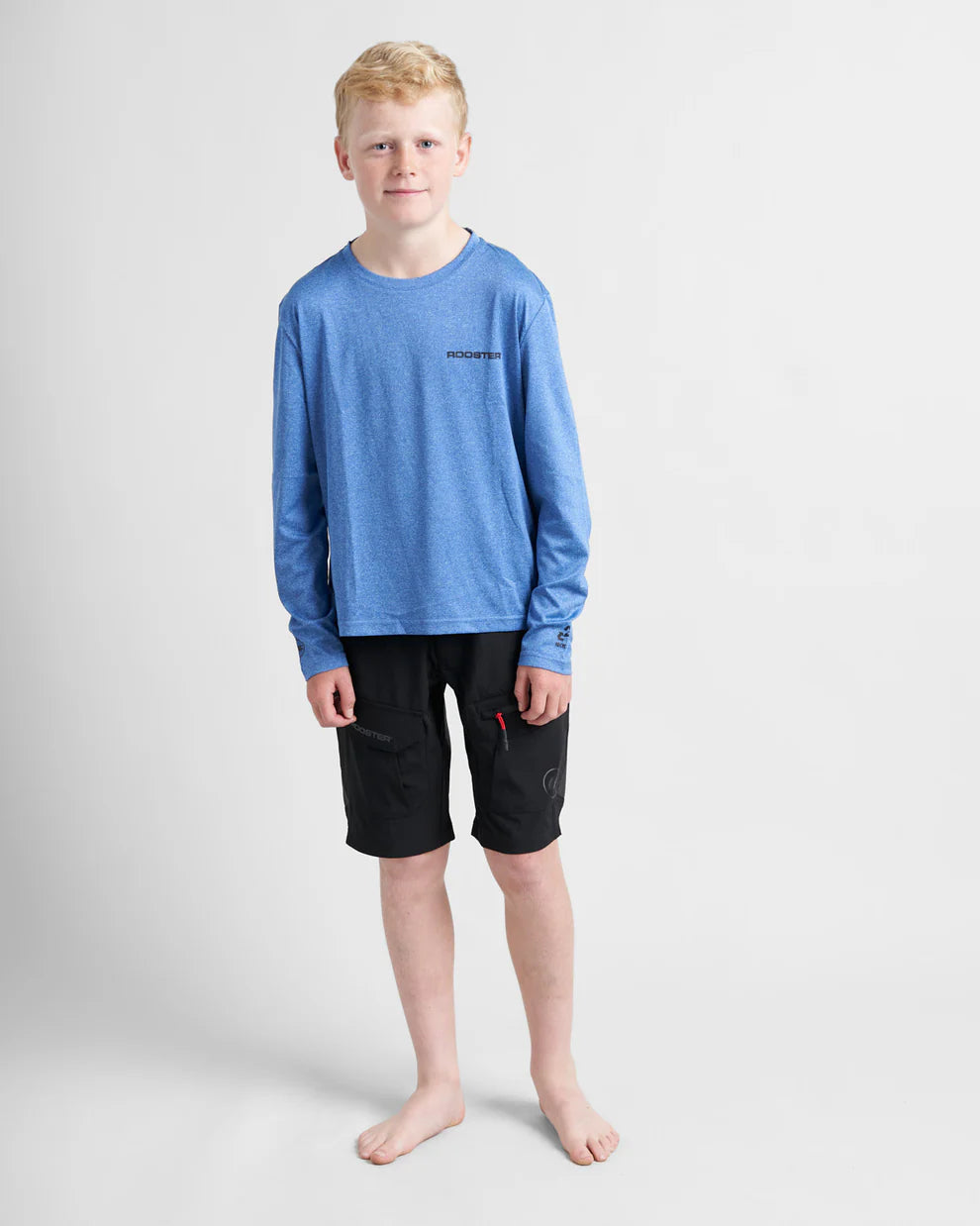 Rooster Junior Hooded Quick Dry UVF 50+ Tech T-Shirt Long Sleeved (colors)