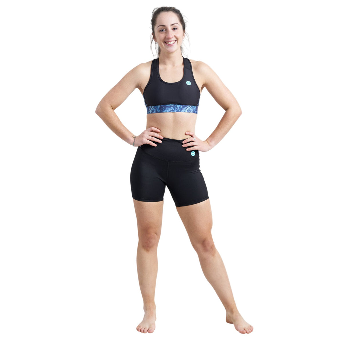 Rooster Womens High Waist Sports Shorts Seagrass
