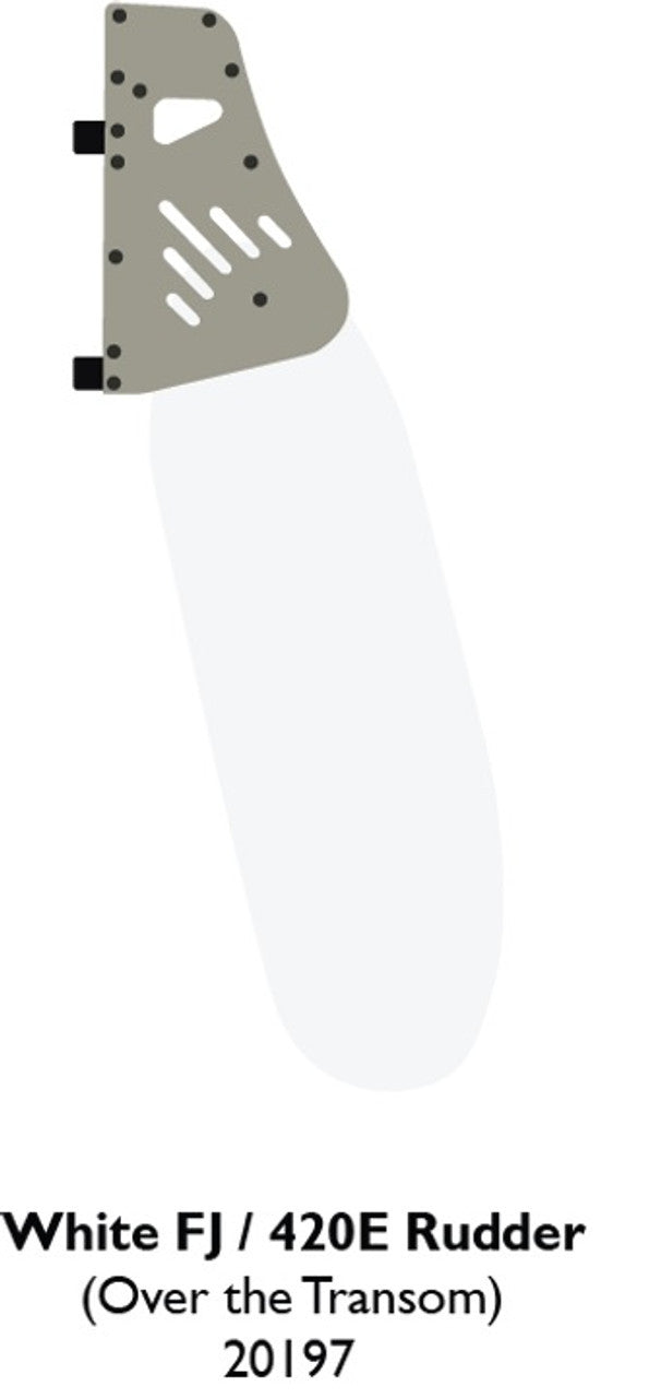Rudder, rigged, FJ, white