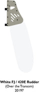 Rudder, rigged, FJ, white