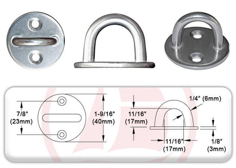 13.2102 - Eye Plate - Round - 6 mm / 1/4" - Set of 2 Pieces