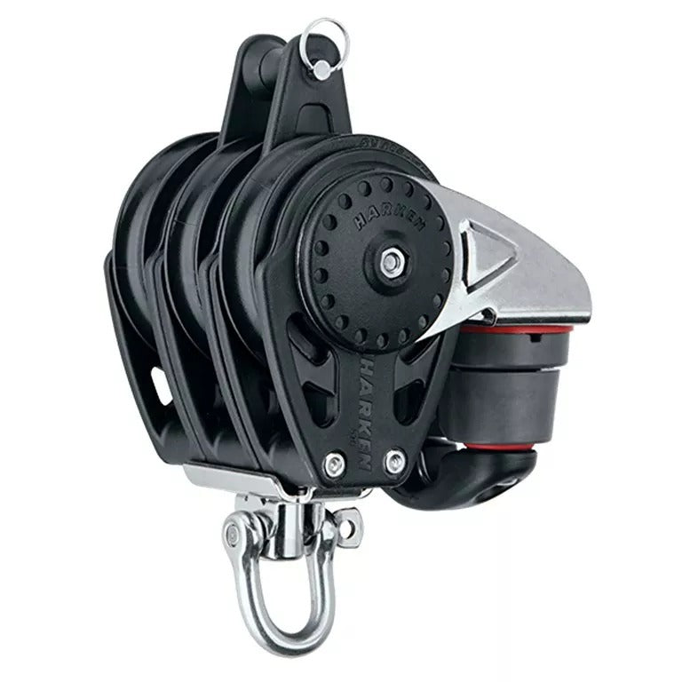 Harken 57mm Triple Carbo Swivel Block w/Cam Cleat and Becket
