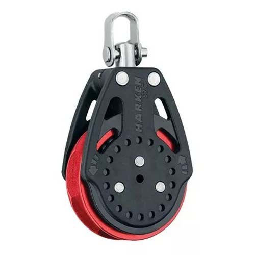Harken 57mm Carbo Ratchamatic Block Swivel, Red Sheave