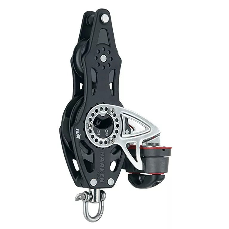 Harken 75mm Carbo Fiddle Ratchet Block Swivel w/Becket and 150 Cam
