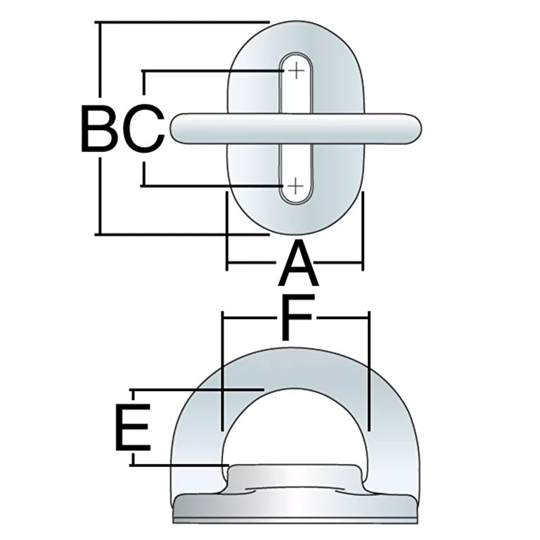 Harken 6mm Stainless Steel Low Load Folding Padeye