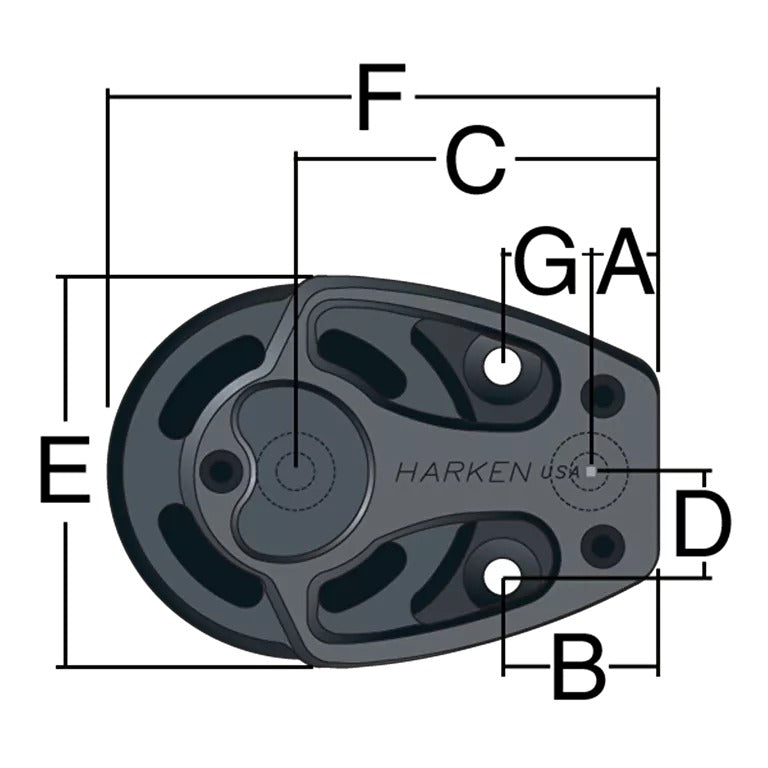 Harken 57mm Aluminum Footblock