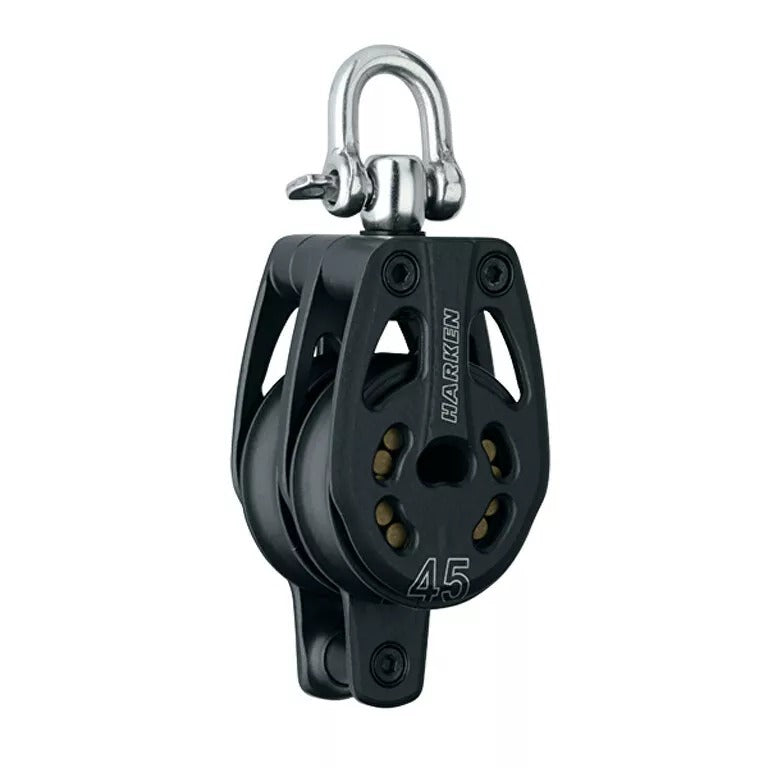 Harken 45mm Aluminum Double Black Magic Swivel Block w/Becket