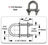 13.404- U-bolt Stainless Steel 10 X 130 mm