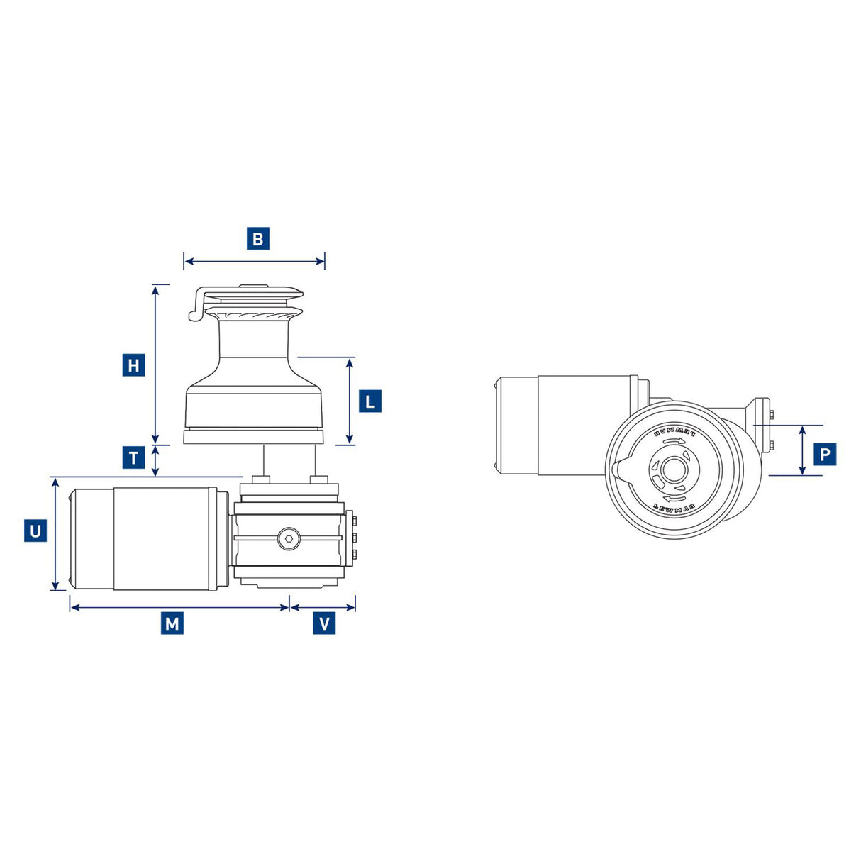 Lewmar 54St Ocean Winch Electric Conversion Kits