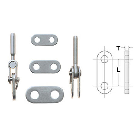 Johnson Marine Jaw and Eye Adapter Link Plate 3/8 without Labels