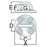Harken 57mm Small Round SS Padeye