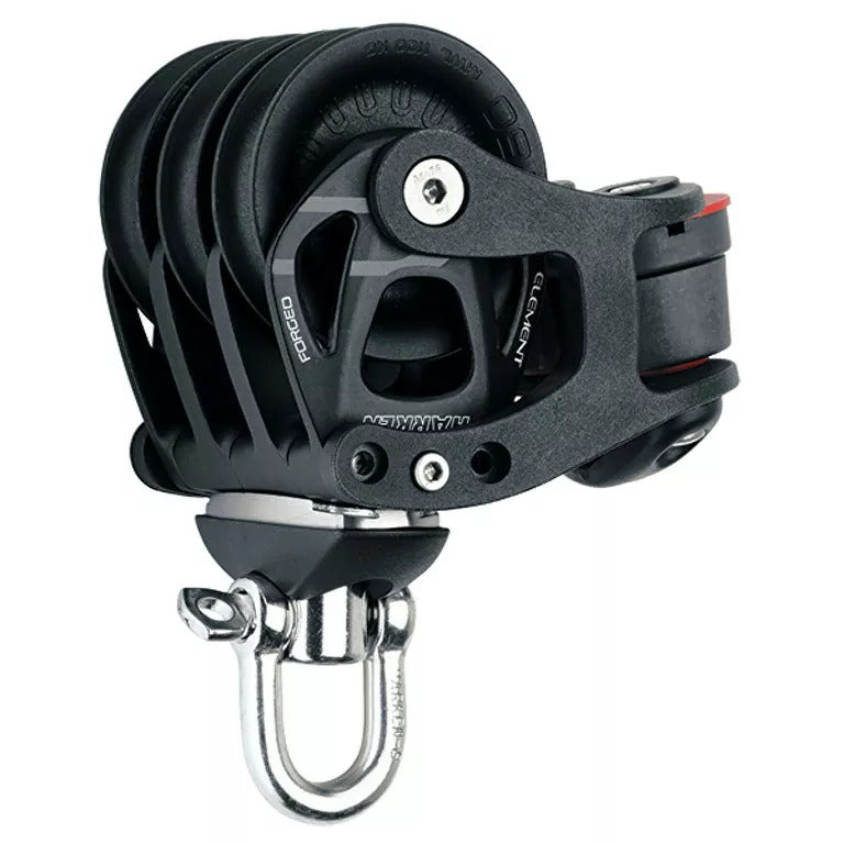 Harken 60mm Aluminum Element Triple Swivel Block w/150 Cam Cleat