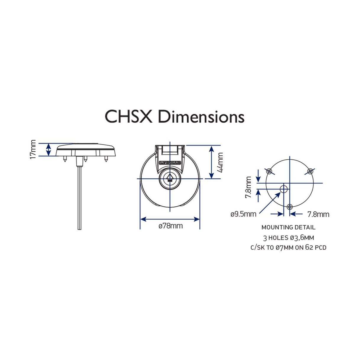 Lewmar CHSX Deck Switch Stainless Steel Open