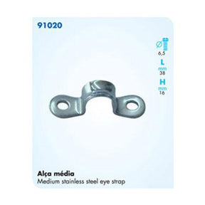 91020 - Medium Stainless Steel Eye Strap - Set of 4 Pieces.