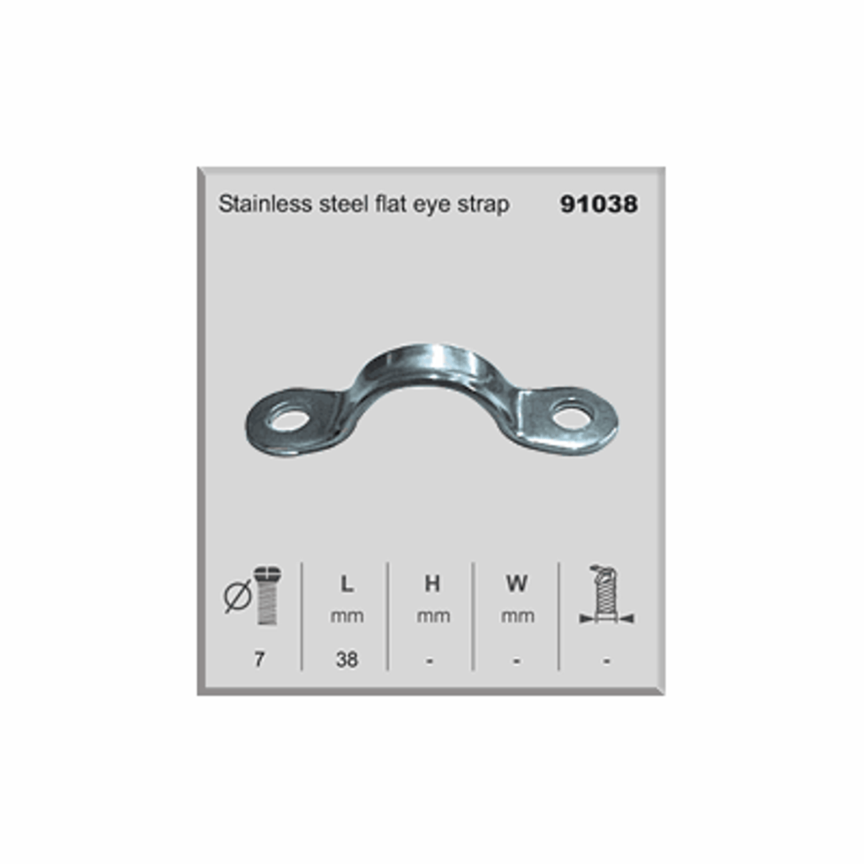 91038 - Stainless Steel Flat Eye Strap - 4 Pieces Set