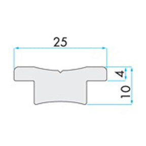 91705 - T Track - 25mm 1" - 1000mm - 3.3 Ft - Hard Anodized Aluminum