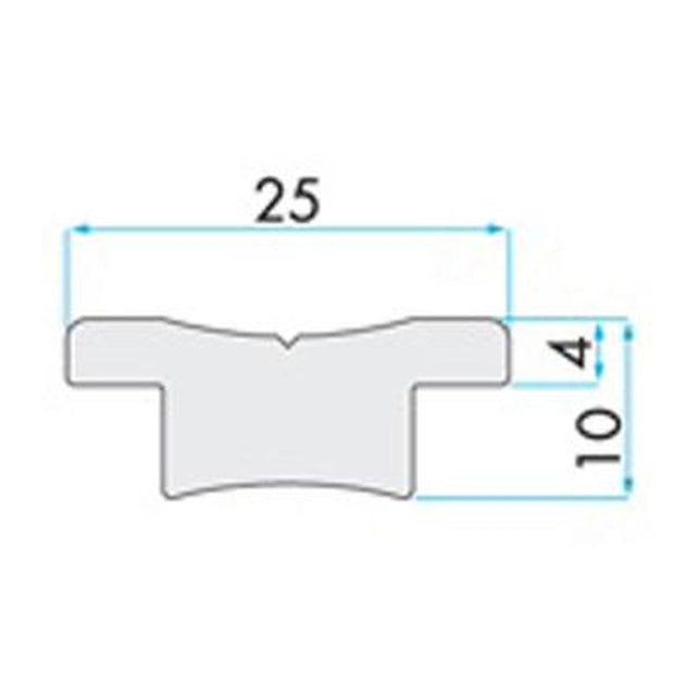 91705 - T Track - 25mm 1" - 1000mm - 3.3 Ft - Hard Anodized Aluminum