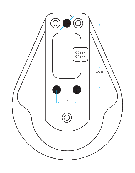 92158 - Single Footblock with Aluminum Sheave- Heavy Load