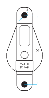 92468 - Single Pivoting Footblock - with Aluminum Sheave- Heavy Load
