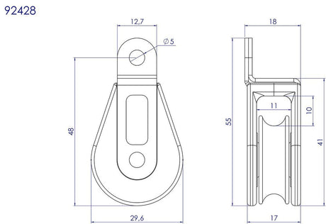 Foot Block Single Pivoting - 92428 - 28 mm