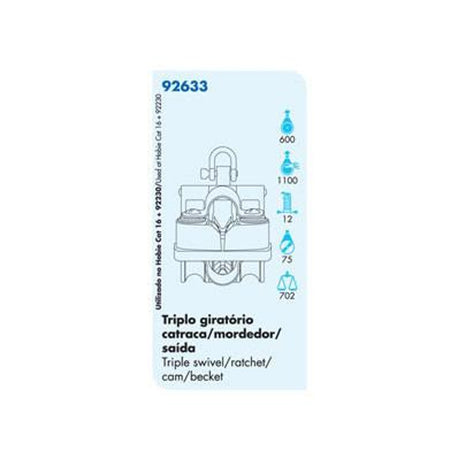 92633 Triple Block Swivel W/Becket Aluminum Sheave