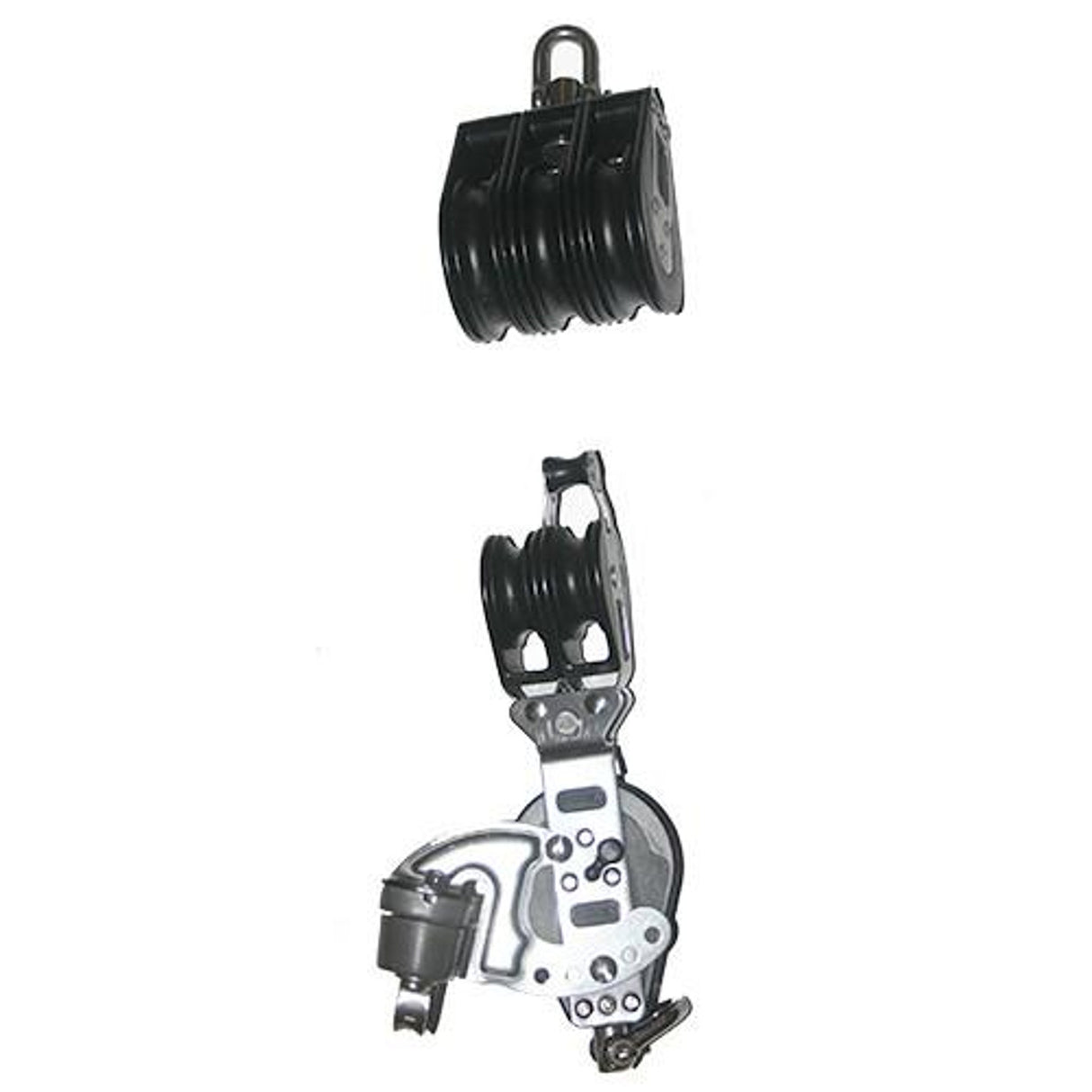 92772-230 6:1 Mainsheet Blocks Set - Ratchet -Aluminum Cam Cleat and Central Aluminum Sheave