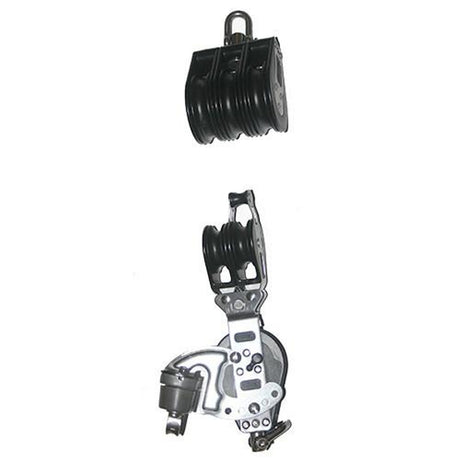 92772-230 6:1 Mainsheet Blocks Set - Ratchet -Aluminum Cam Cleat and Central Aluminum Sheave