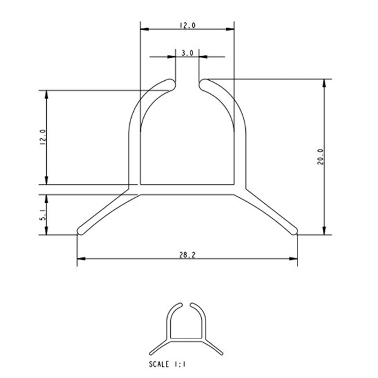 Allen Brothers Luff Track Undrilled X 5400MM