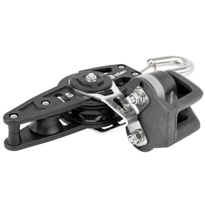 Allen Brothers 40mm Dynamic Fiddle Block/Becket with Hook and A..77 Cleat