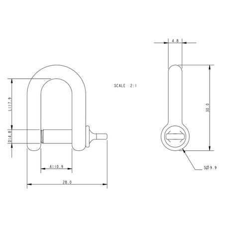 Allen Brothers 5mm Stainless Steel Forged D Shackle