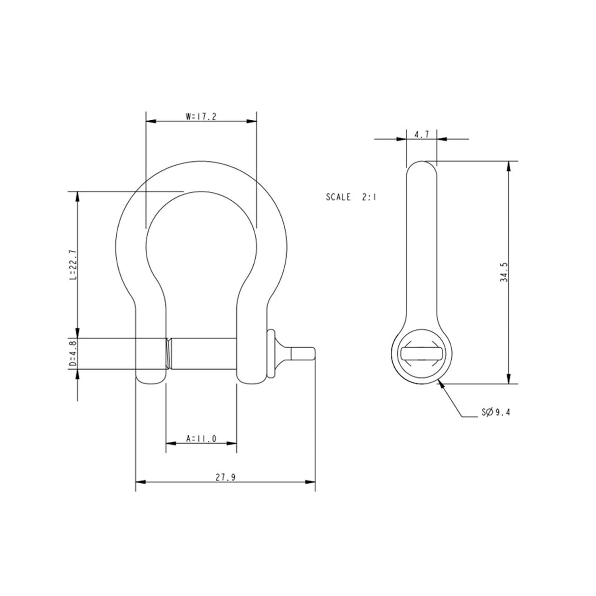 Allen Brothers 5MM Bow Shackle