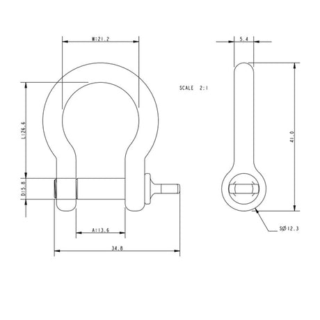 Allen Brothers 6MM Bow Shackle