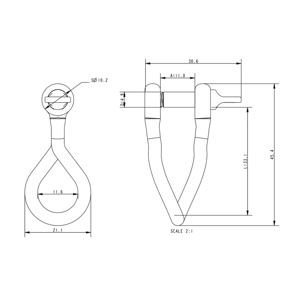 Allen Brothers 5mm Stainless Steel Forged Twisted Shackle