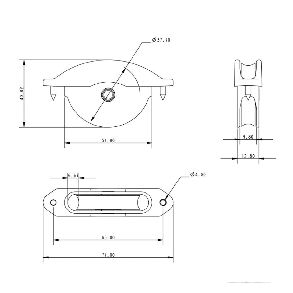 Allen Brothers 38mm X 8mm Acetal Sheave Box
