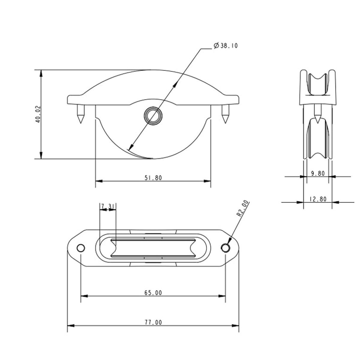 Allen Brothers 38mm X 8mm Alloy Sheave Box