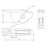 Allen Brothers 25mm X 6mm Low Profile Alloy Sheave Box
