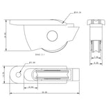Allen Brothers 25mm X 6mm Low Profile Ball Bearing Alloy Sheave Box