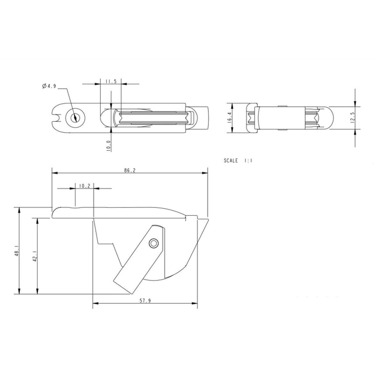 Allen Brothers 38mm X 6mm Low Profile Ball Bearing Alloy Sheave Box