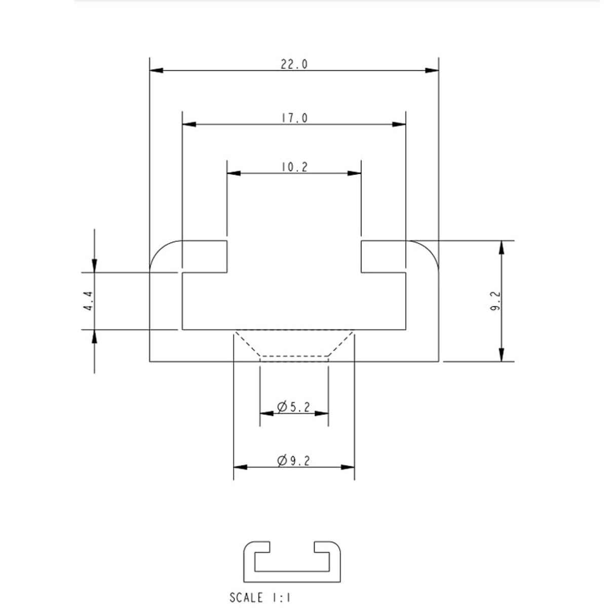 Allen Brothers 16MM Alloy Track Drilled X 300MM