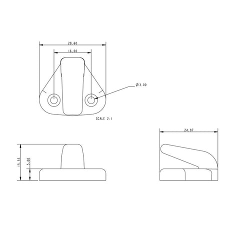 Allen Brothers 5MM Acetal Lacing Hook - Grey