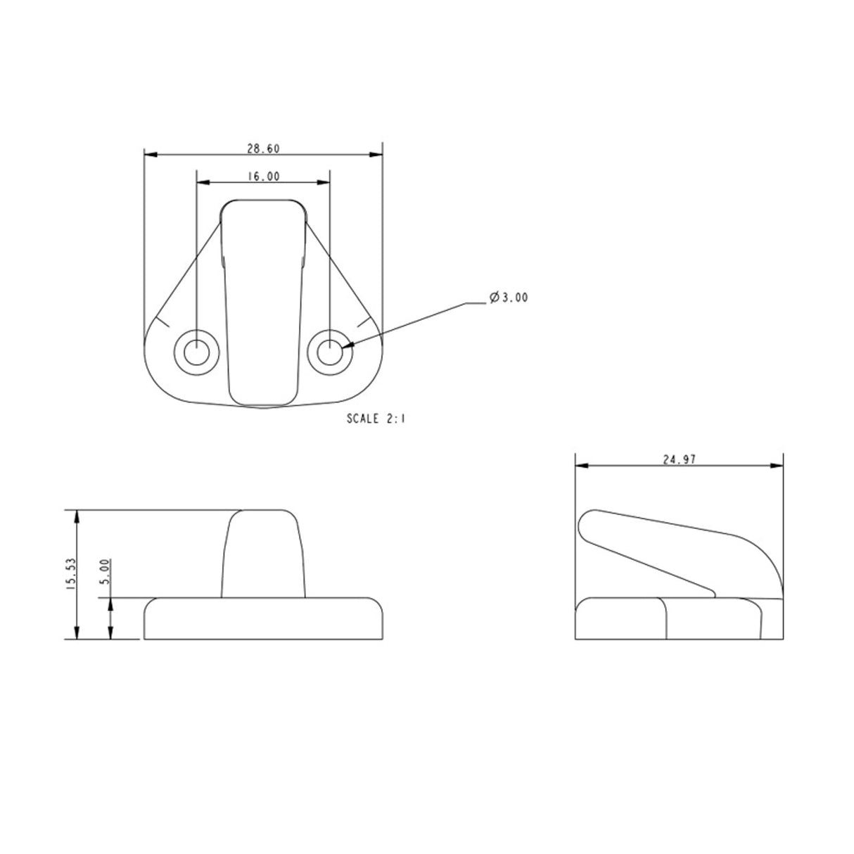 Allen Brothers 5MM Acetal Lacing Hook - White