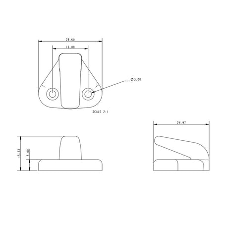 Allen Brothers 5MM Acetal Lacing Hook - White