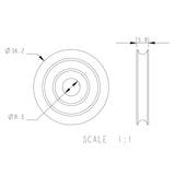 Allen Brothers 36mm X 6mm Plain Bearing Acetal Sheave