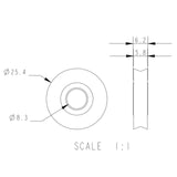 Allen Brothers 28MM 6 X 8MM Plain Bearing Acetal Sheave