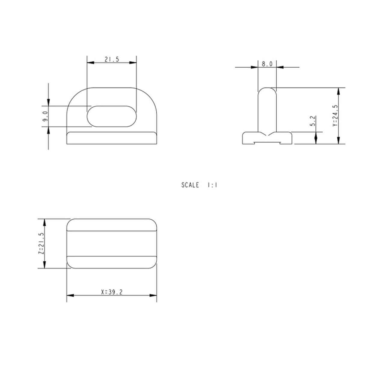 Allen Brothers 21MM X 39MM Nylon Track Slide