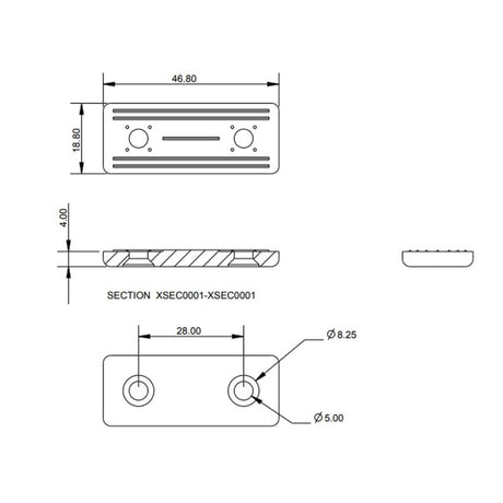Allen Brothers 47MM Toe Strap Plate - Black